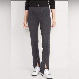 NWT Old Navy Womens Large Gray Ponte Extra High Waisted Flare Leggings Pant L